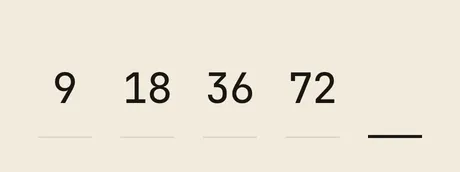 A Sequences puzzle mid-solve — a number sequence with the next value blank